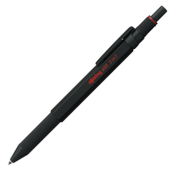 rotring 600 Multipen 3in1 black Fine-lead Pen, Ball Pen blue/red