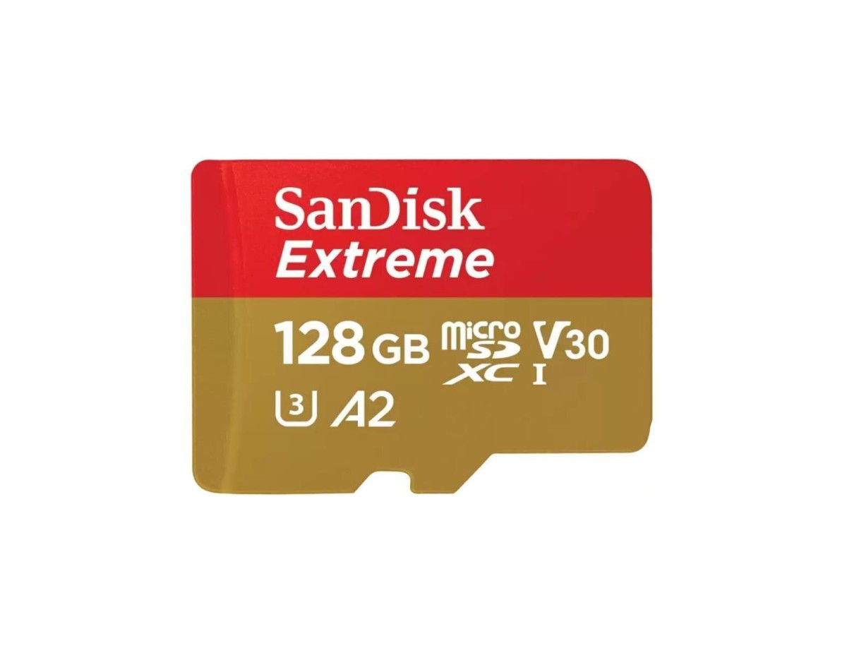 SanDisk Extreme microSD 128GB + SD-adapt.