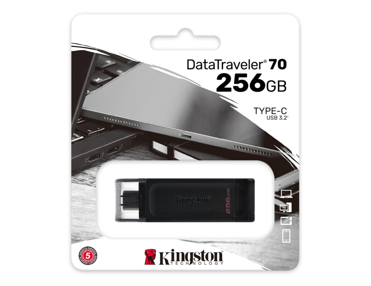 Kingston Pendrive USB-C 3.2 256GB DT70/256GB Black