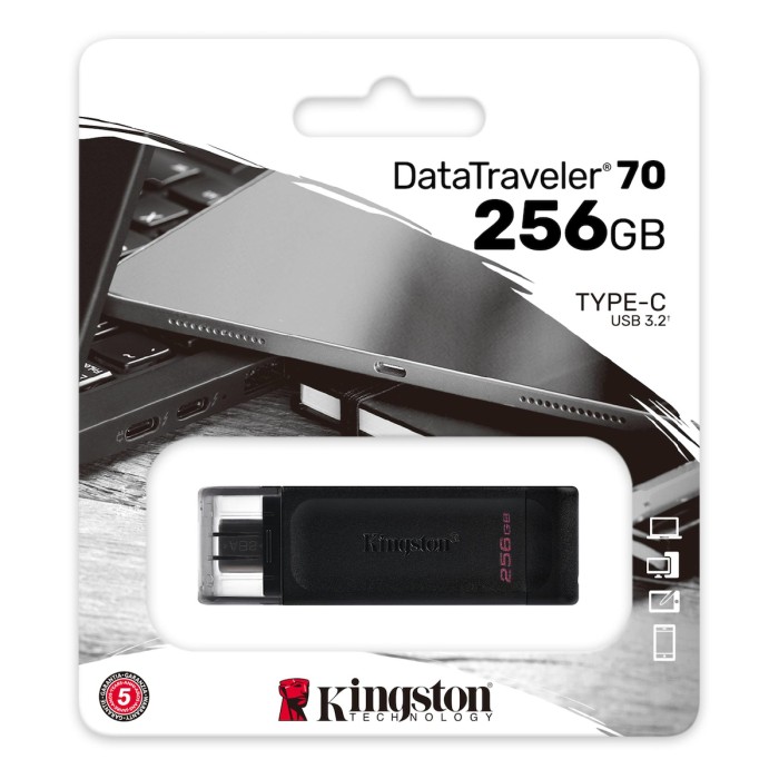 Kingston Pendrive USB-C 3.2 256GB DT70/256GB Black