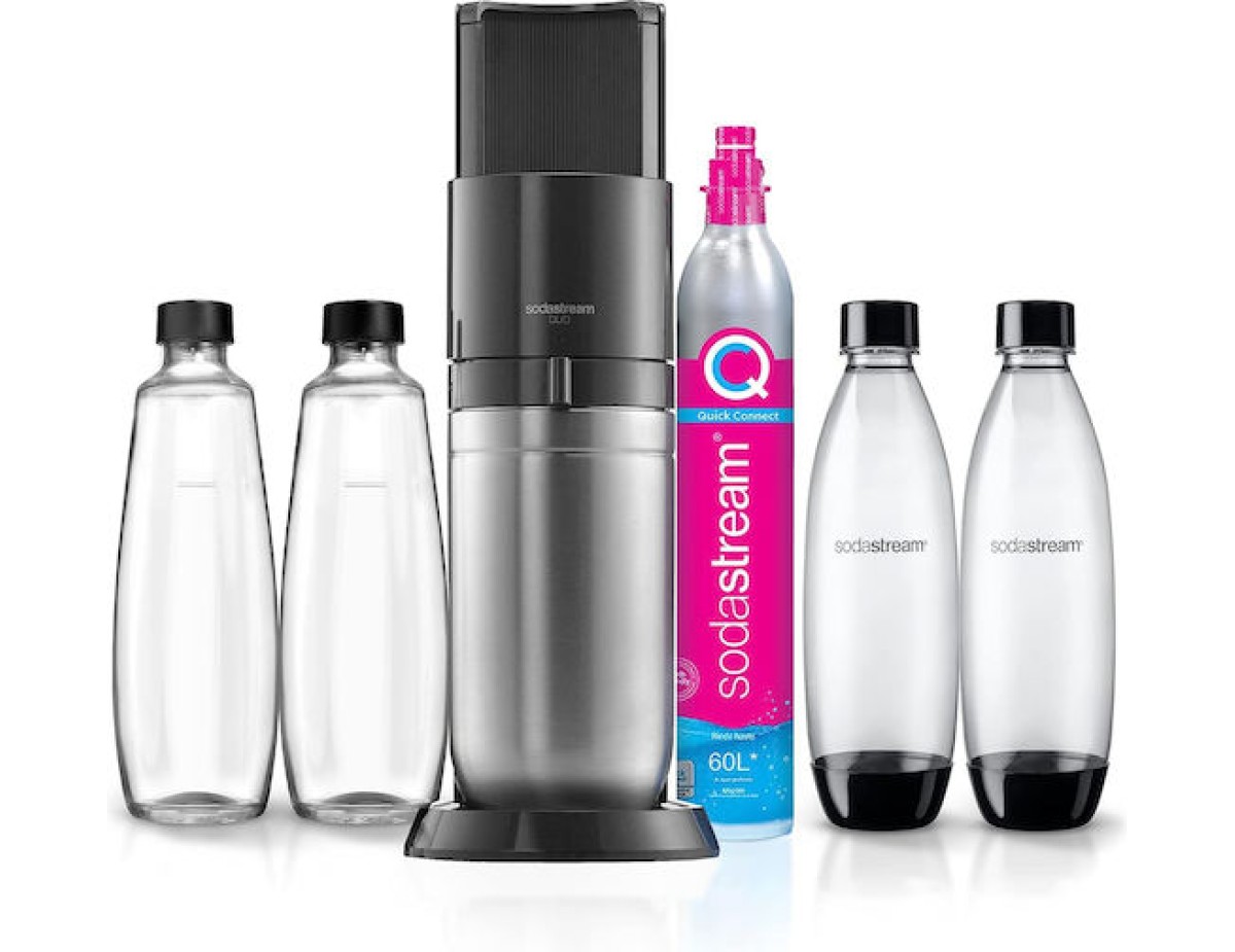 SodaStream Duo Titan Promo-Pack 2 Glass Carafes 1L + 1 Fuse 1L