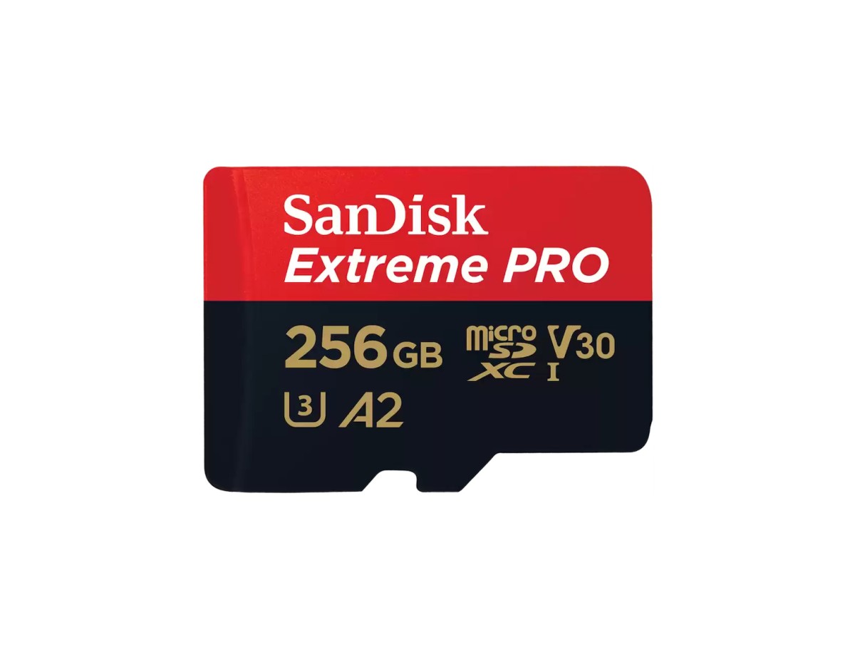 SanDisk Extreme Pro microSD 256GB + SD-adapt.