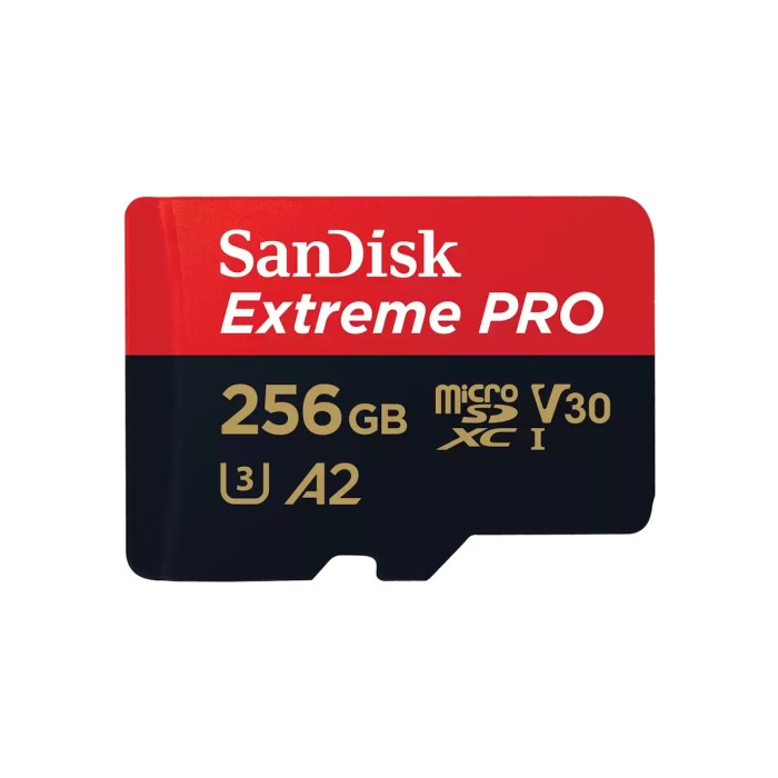 SanDisk Extreme Pro microSD 256GB + SD-adapt.