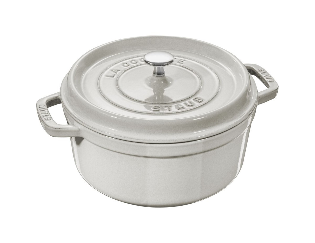 Staub La Cocotte 24cm round, White Truffle, Cast Iron