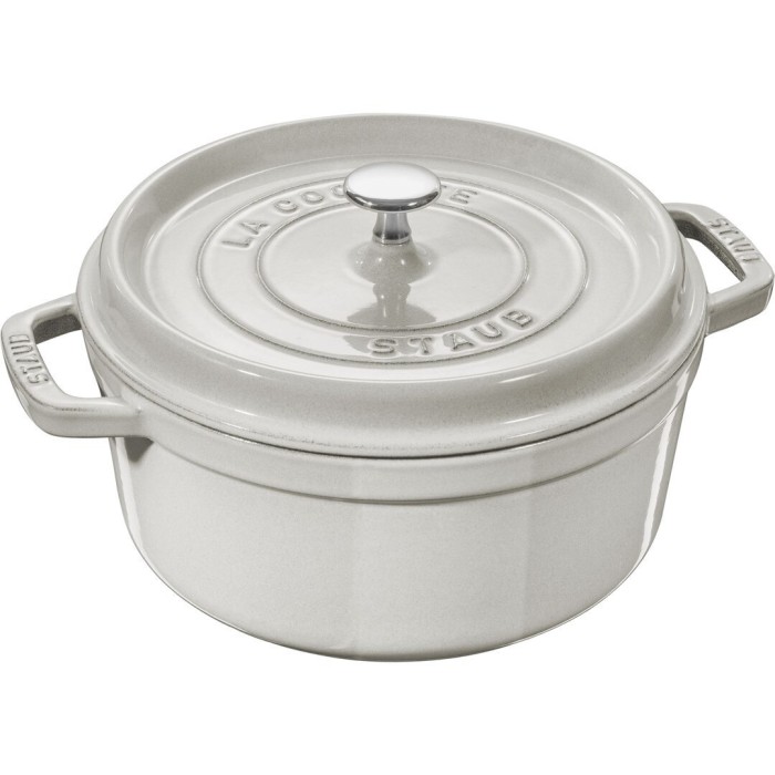 Staub La Cocotte 24cm round, White Truffle, Cast Iron