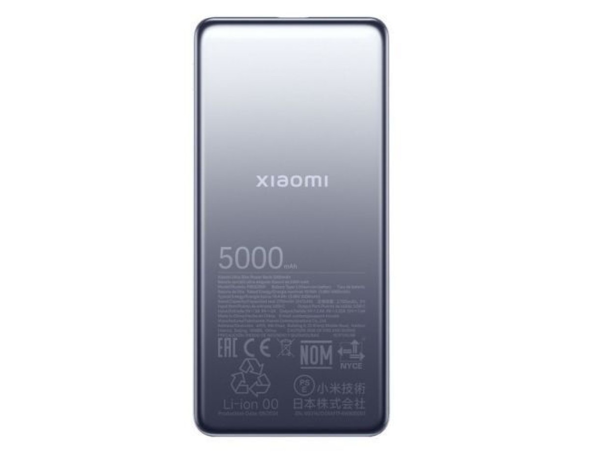Xiaomi Ultra Slim Powerbank 5000mAh USB-C Fast Charge Gray