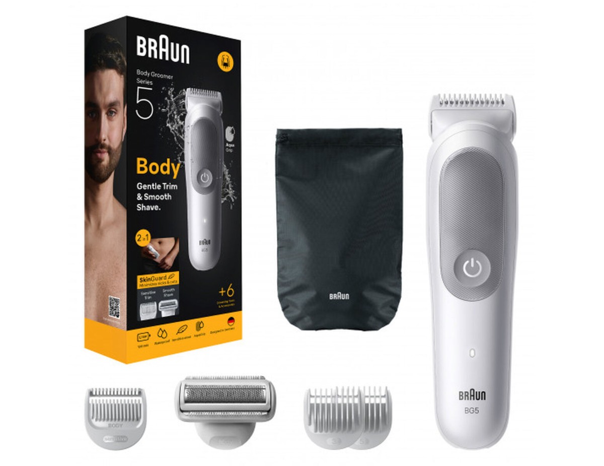 Braun Regolabarba Body Groomeer Uomo BG 5550 Impermeabile + Acc.
