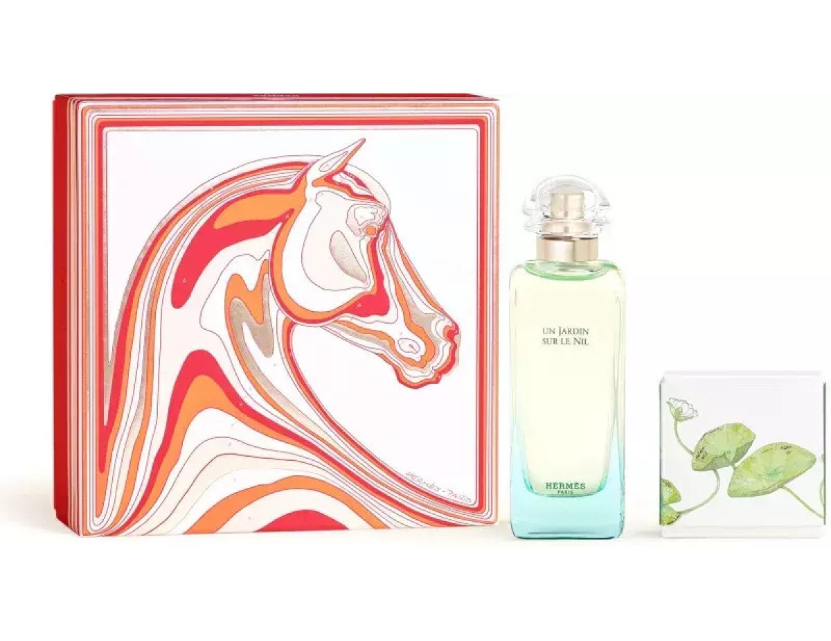 Hermes-Un Jardin Sur le Nil Dárková sada EDT 100 ml a tuhé mýdlo 50 g-100ml