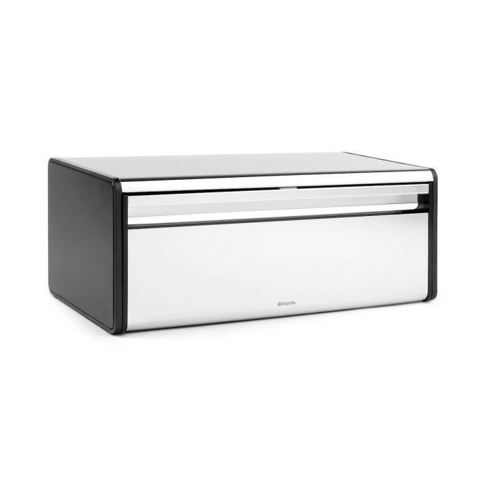 Brabantia Fall Front Bread Bin Square Front, Brilliant Steel