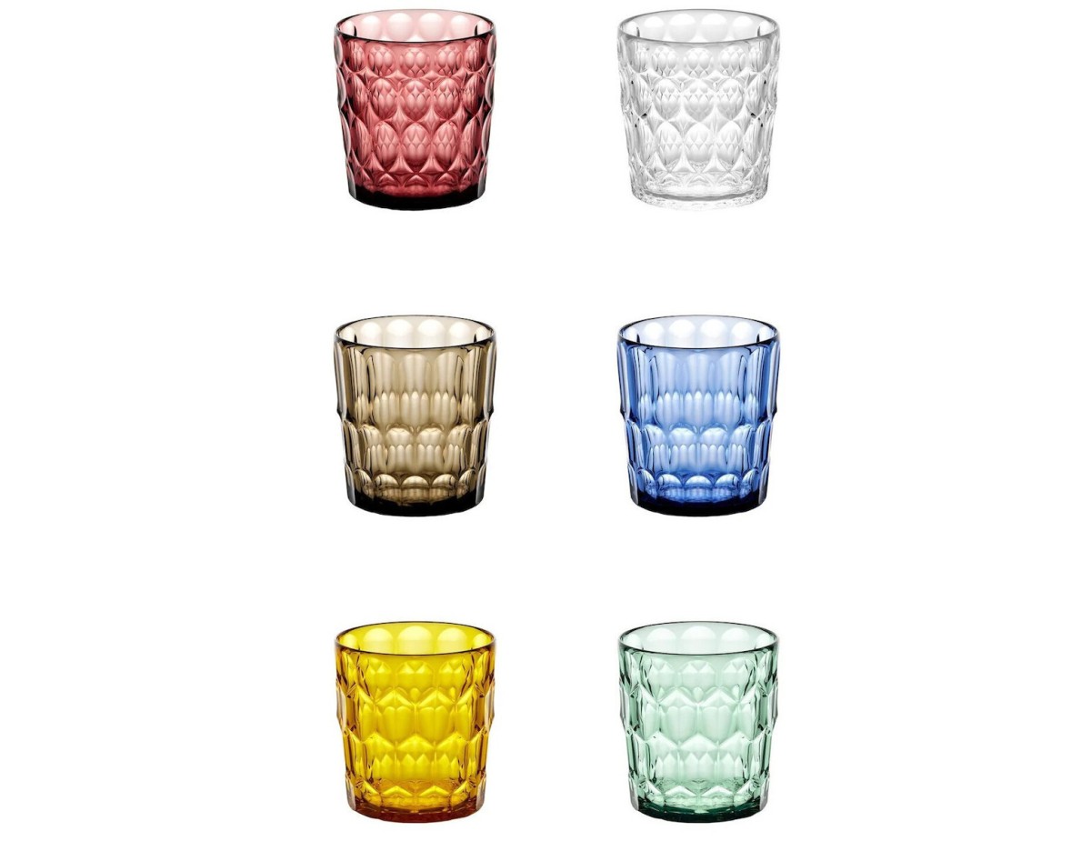Guzzini VANITY Set of 6 Low Tumblers Assorted colors Guzzini VANITY Set of 6 Low Tumblers Assorted colors