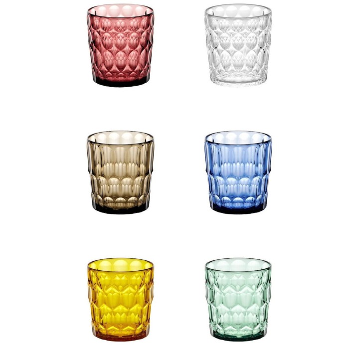 Guzzini VANITY Set of 6 Low Tumblers Assorted colors Guzzini VANITY Set of 6 Low Tumblers Assorted colors