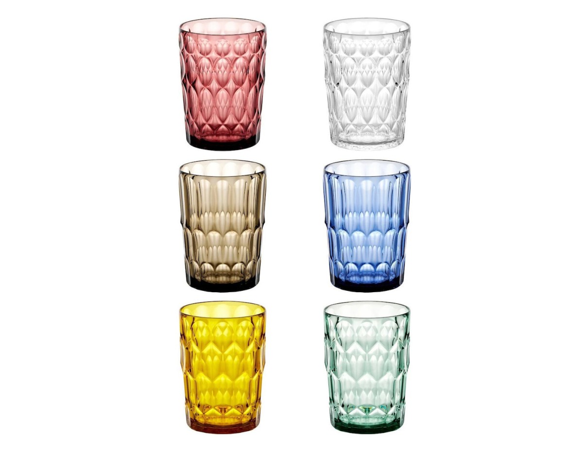 Guzzini VANITY Set of 6 Tall Tumblers Assorted colors
