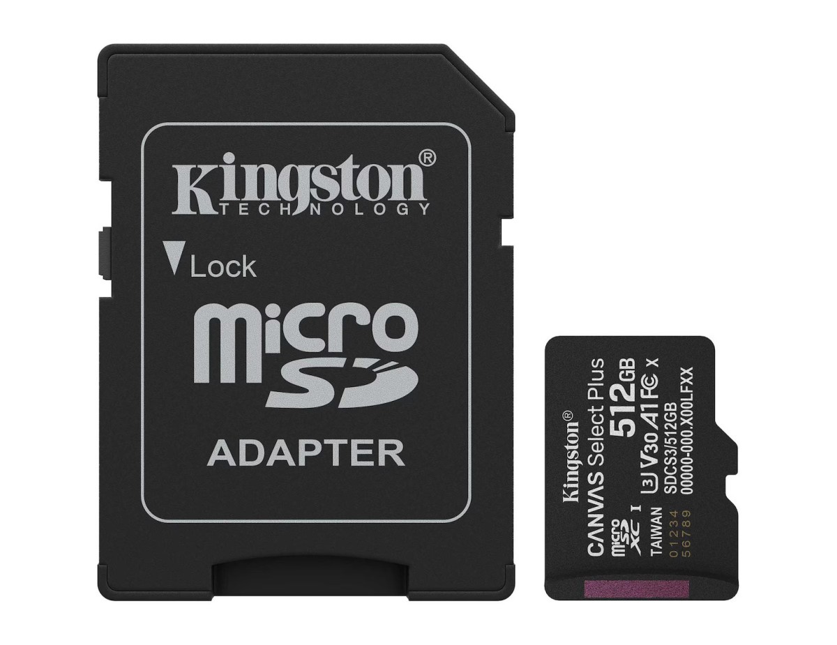 Kingston Canvas Select Plus Gen3 512GB Micro-SDHC+ Kingston Canvas Select Plus Gen3 512GB Micro-SDHC+