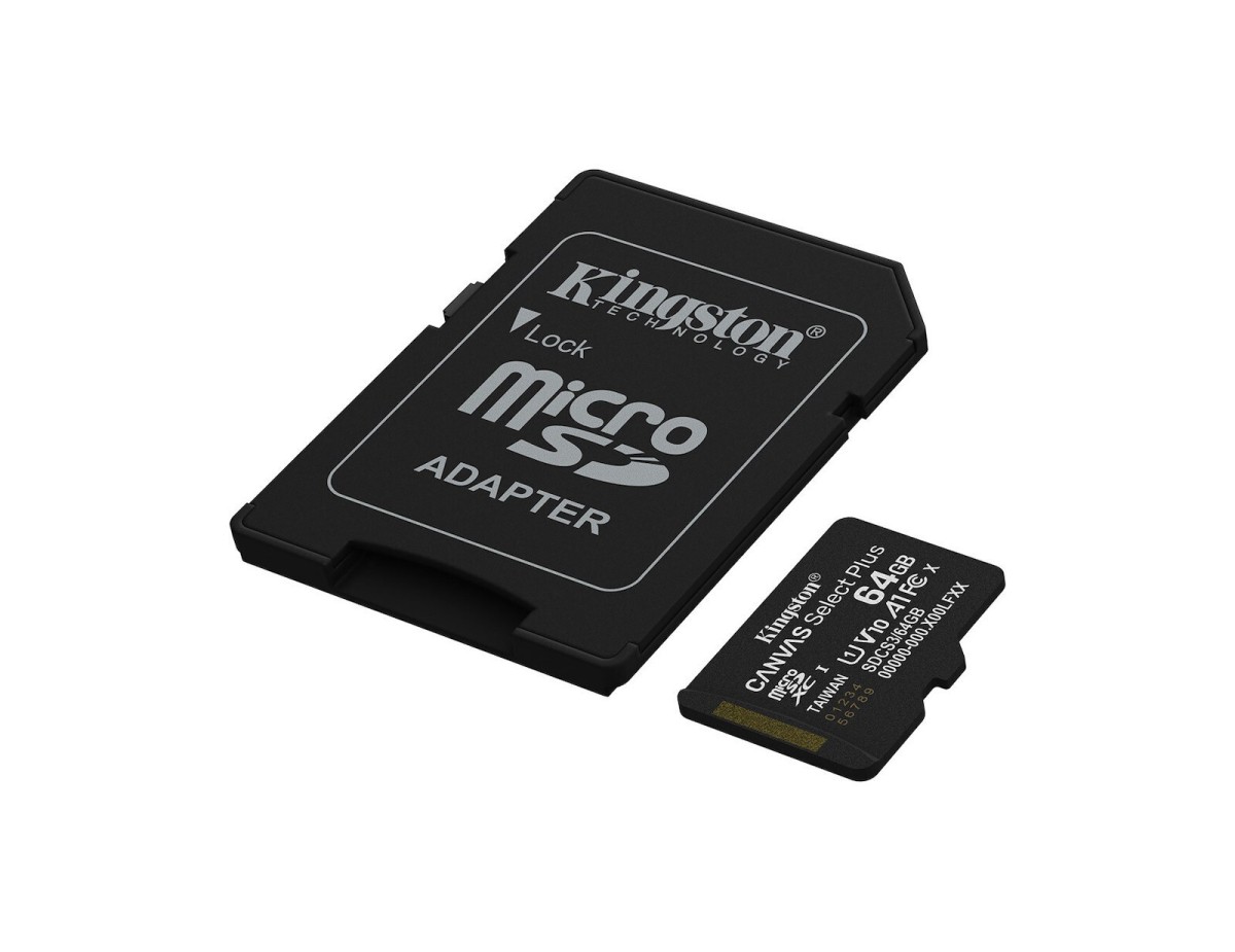 Kingston Micro SD 64GB Cl10 Canvas S.Plus SDCS3/64GB +Ad.SD Kingston Micro SD 64GB Cl10 Canvas S.Plus SDCS3/64GB +Ad.SD