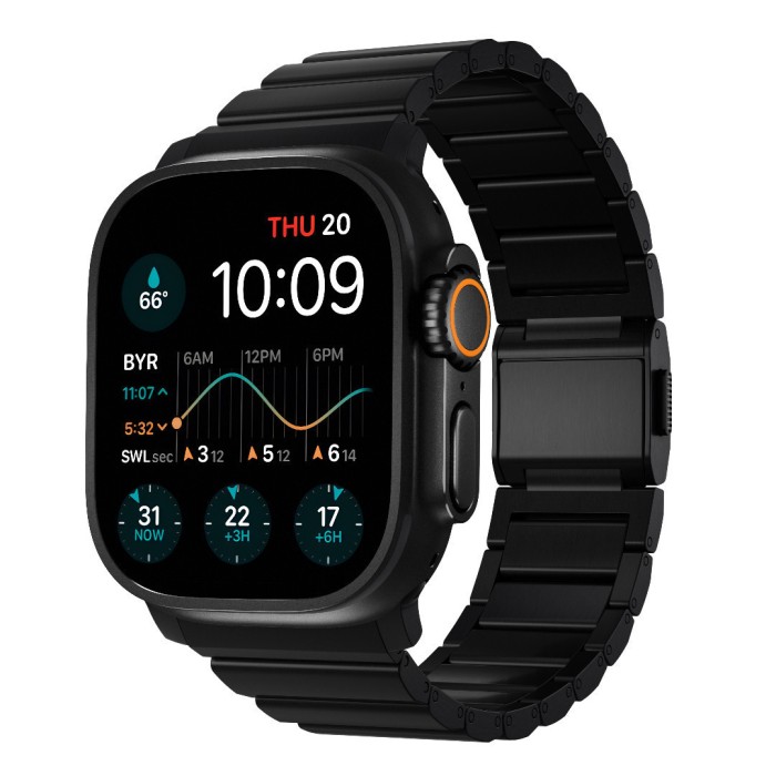 Nomad Strap Titanium Black V2 46mm/49mm Connector Black
