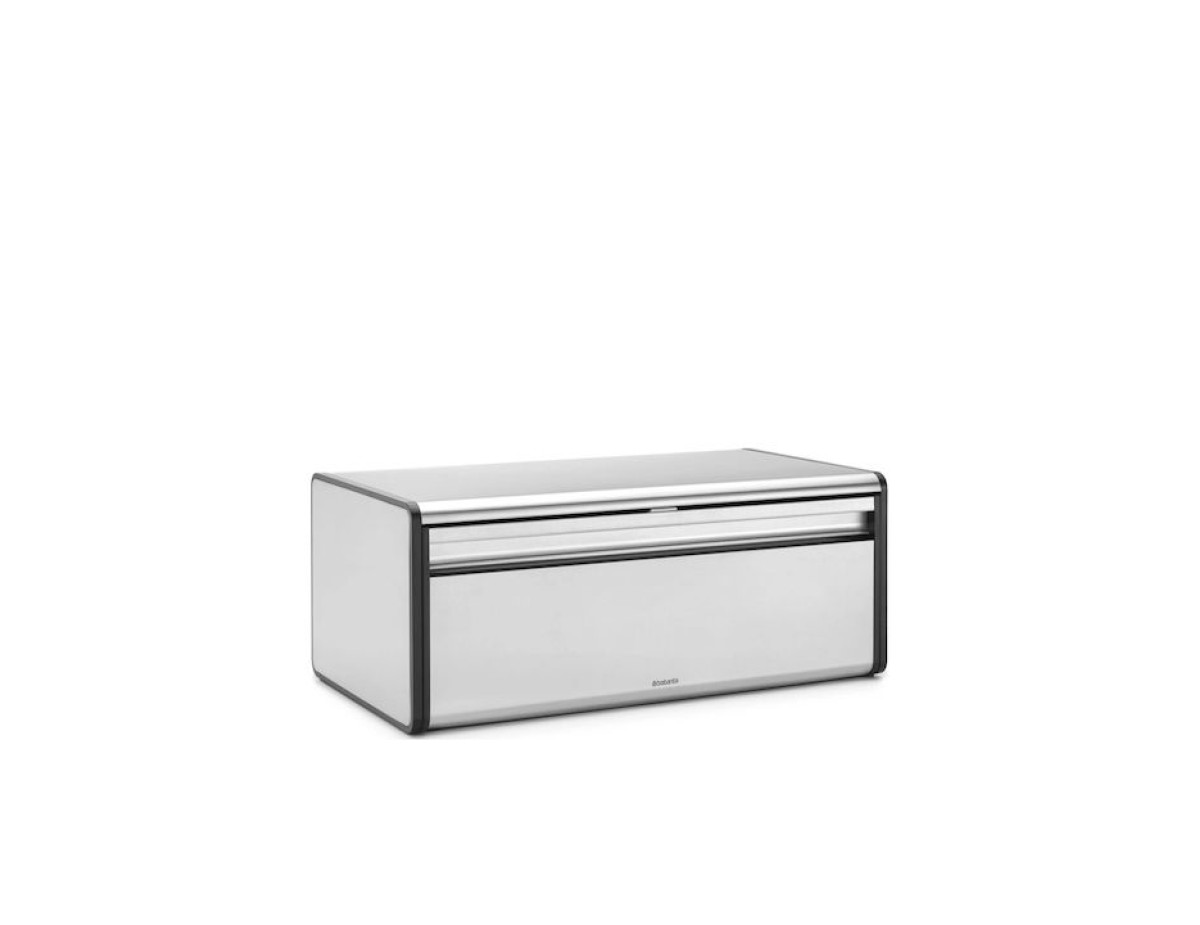 Brabantia Fall Front Bread Bin Square Front, Matt Steel