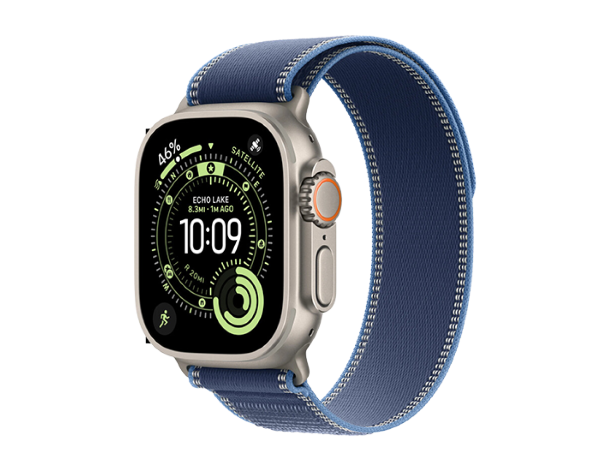 Watch Apple Watch Ultra 3 (2025) 5G 49mm Natural Titanium Case with Trail Loop M/L - Blue/Bright Blue
