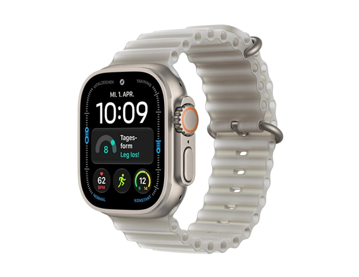 Watch Apple Watch Ultra 4 (2026) 5G 49mm Natural Titanium Case with Translucent Grey Ocean Band - Titanium Natural