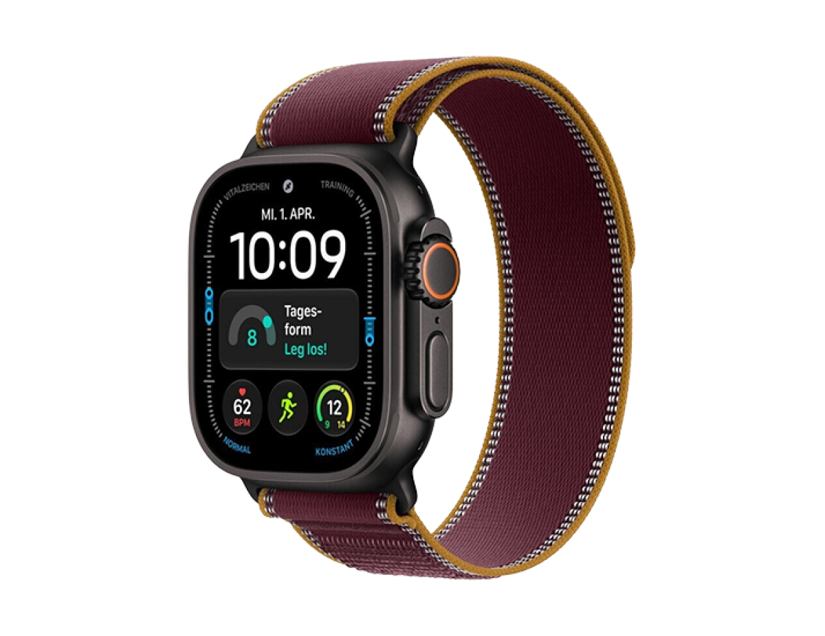 Watch Apple Watch Ultra 4 (2026) 5G 49mm Black Titanium Case with Burgundy Trail Loop S/M - Burgundy