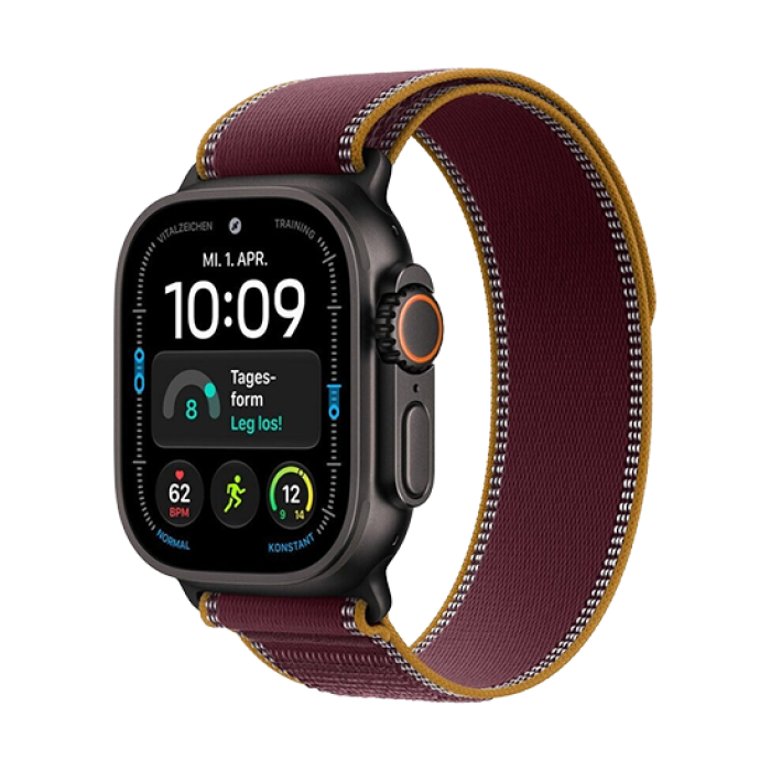 Watch Apple Watch Ultra 4 (2026) 5G 49mm Black Titanium Case with Burgundy Trail Loop S/M - Burgundy