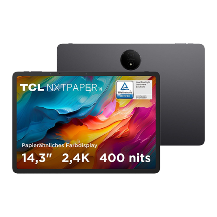 TCL NxtPaper 14 14.3 WiFi 8GB RAM 256GB Flip Case + T-Pen - Grey