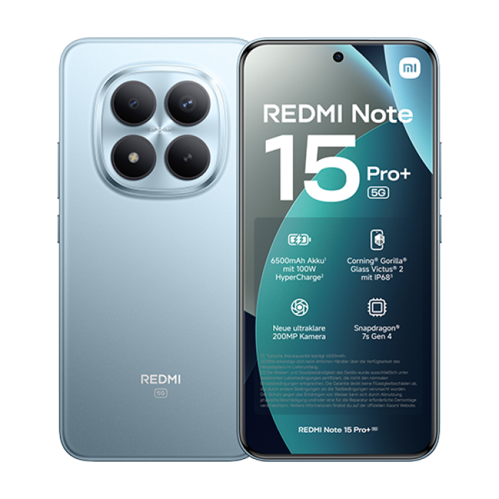Xiaomi Redmi Note 15 Pro+ 5G Dual Sim 8GB RAM 256GB - Glacier Blue Xiaomi Redmi Note 15 Pro+ 5G Dual Sim 8GB RAM 256GB - Glacier Blue