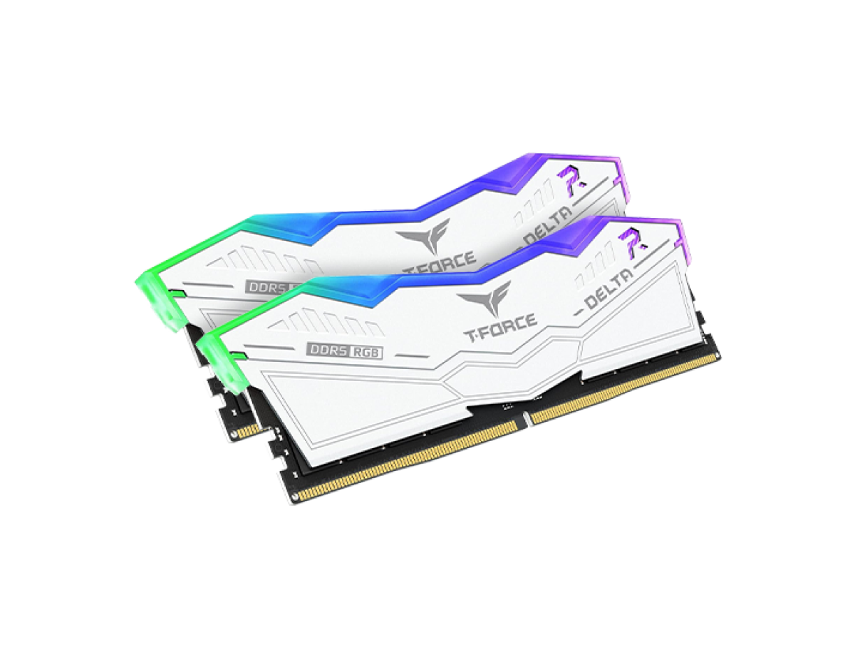 RAM TeamGroup T-Force Delta DIMM 32GB Dual-Kit DDR5-6000 CL38 - RGB White RAM TeamGroup T-Force Delta DIMM 32GB Dual-Kit DDR5-6000 CL38 - RGB White