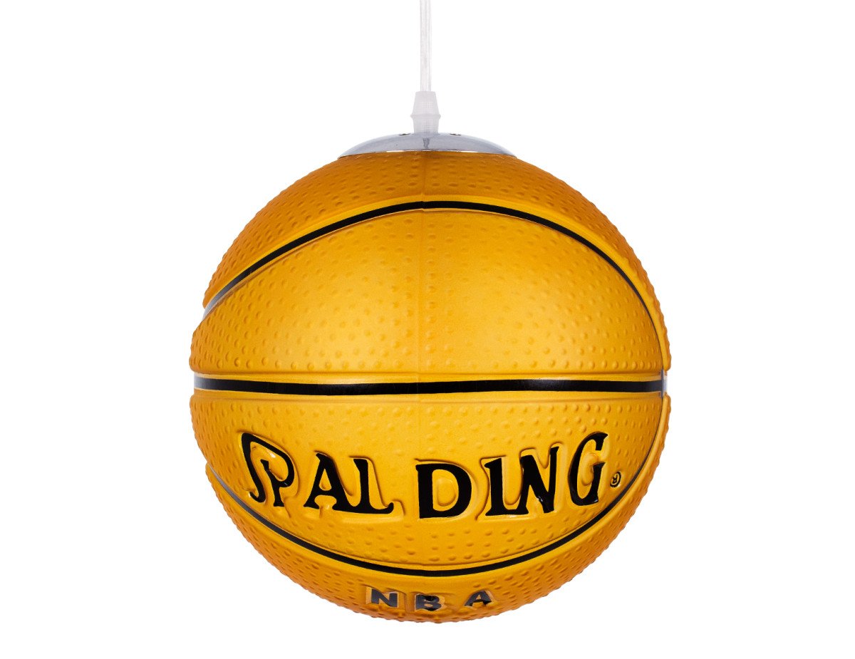 GloboStar® SPALDING NBA 00649 Μοντέρνο Κρεμαστό Παιδικό Φωτιστικό Οροφής Μονόφωτο 1 x E27 Πορτοκαλί Γυάλινο Φ25 x Υ25cm