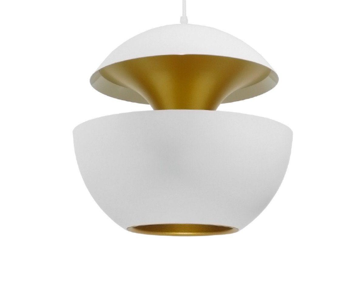 GloboStar® SEVILLE WHITE 01268 Μοντέρνο Κρεμαστό Φωτιστικό Οροφής Μονόφωτο 1 x E27 Λευκό Μεταλλικό Φ35 x 33cm