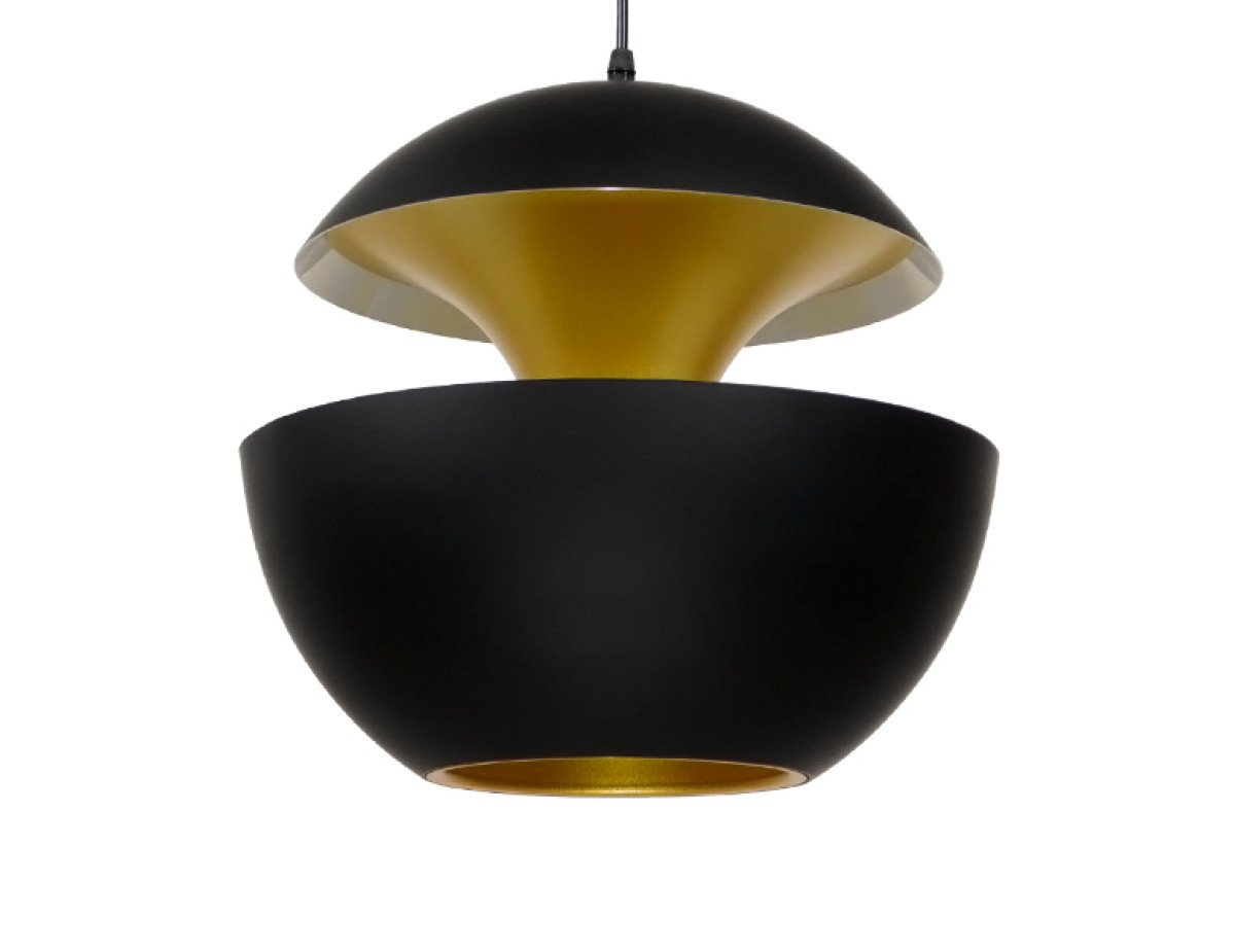 GloboStar® SEVILLE BLACK 01269 Μοντέρνο Κρεμαστό Φωτιστικό Οροφής Μονόφωτο Μαύρο Μεταλλικό Φ35 x Y33cm