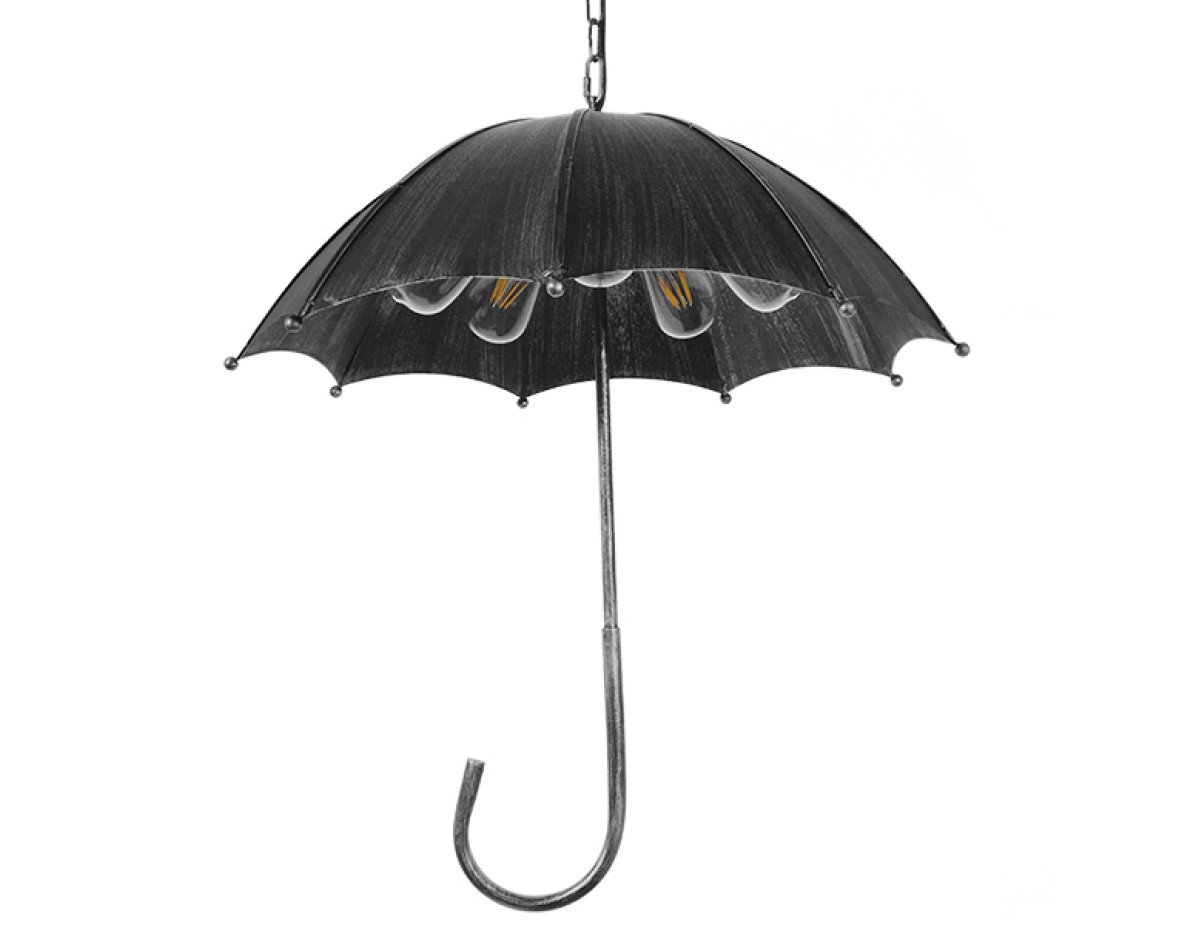 GloboStar® UMBRELLA 01407 Vintage Industrial Κρεμαστό Φωτιστικό Οροφής Πολύφωτο Γκρι Σκουριά Μεταλλικό Φ58 x Υ60cm