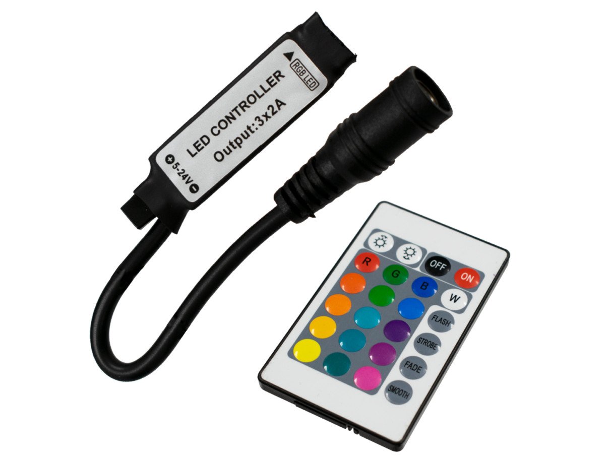 GloboStar® 73402 Ασύρματος LED RGB Controller με Χειριστήριο IR 5v (30w) 12v (72w) 24v (144w)