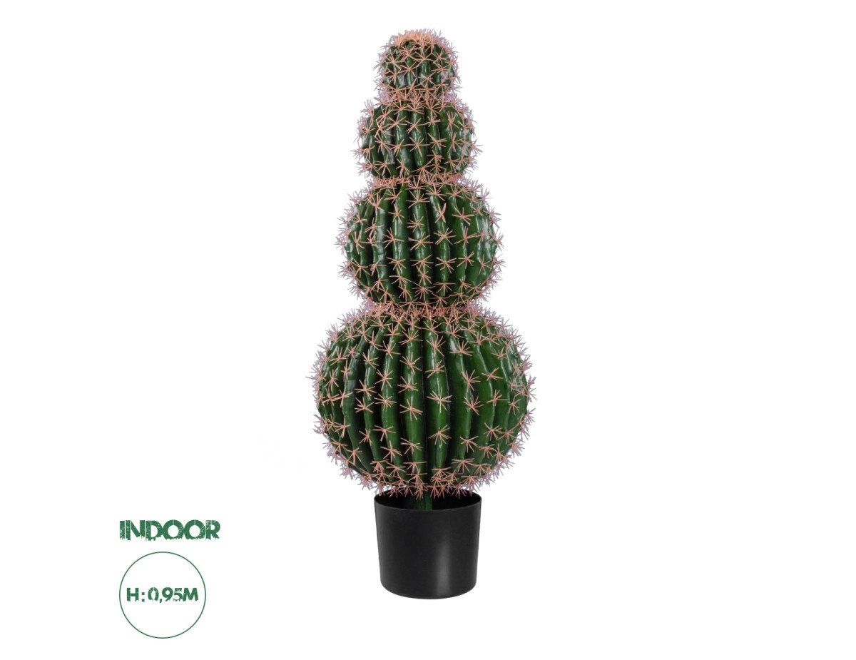 GloboStar® Artificial Garden FEROCACTUS 20138 Τεχνητό Διακοσμητικό Φυτό Φερόκακτος Υ95cm