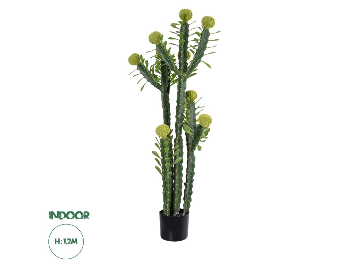 GloboStar® Artificial Garden CEREUS JAMACARU CACTUS 20193 Τεχνητό Διακοσμητικό Φυτό Κάκτος Κηρίος Υ120cm