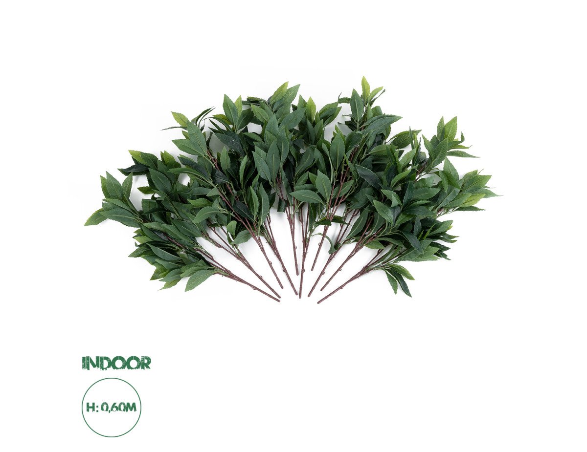 GloboStar® Artificial Garden LAURUS NOBILIS BRANCH 20225 10 x Τεχνητά Διακοσμητικά Κλαδία Δάφνης Π45 x Υ60cm