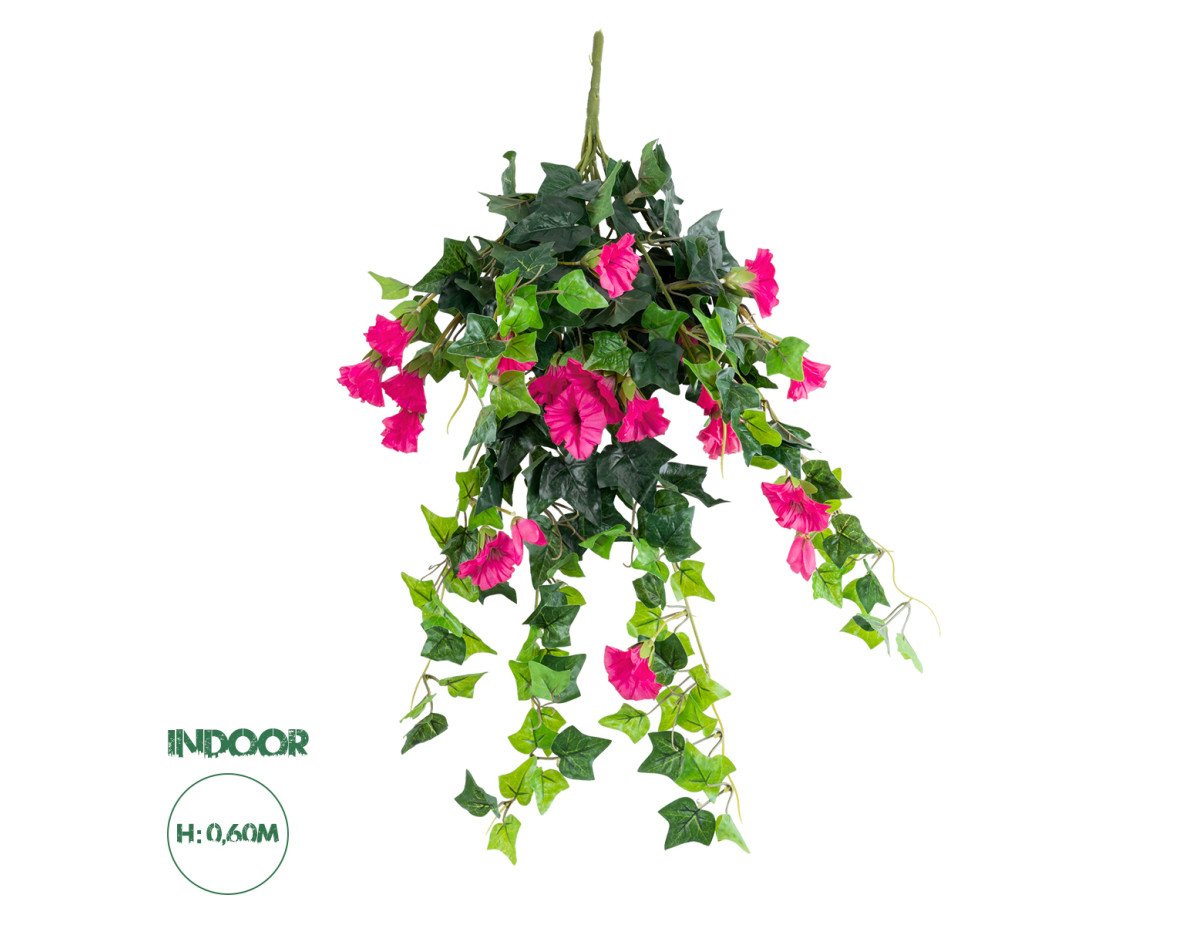 GloboStar® Artificial Garden BOUGAINVILLEA HANGING BRANCH 20240 Τεχνητό Διακοσμητικό Κρεμαστό Φυτό Μπουκαμβίλια Υ60cm