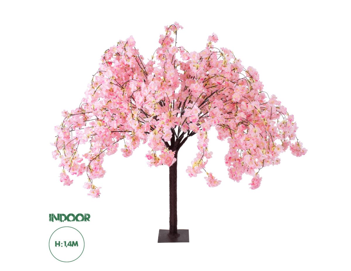 GloboStar® Artificial Garden PINK CHERRY BLOSSOM TREE 20359 Τεχνητό Διακοσμητικό Δέντρο Ροζ Άνθος Κερασιάς Υ140cm