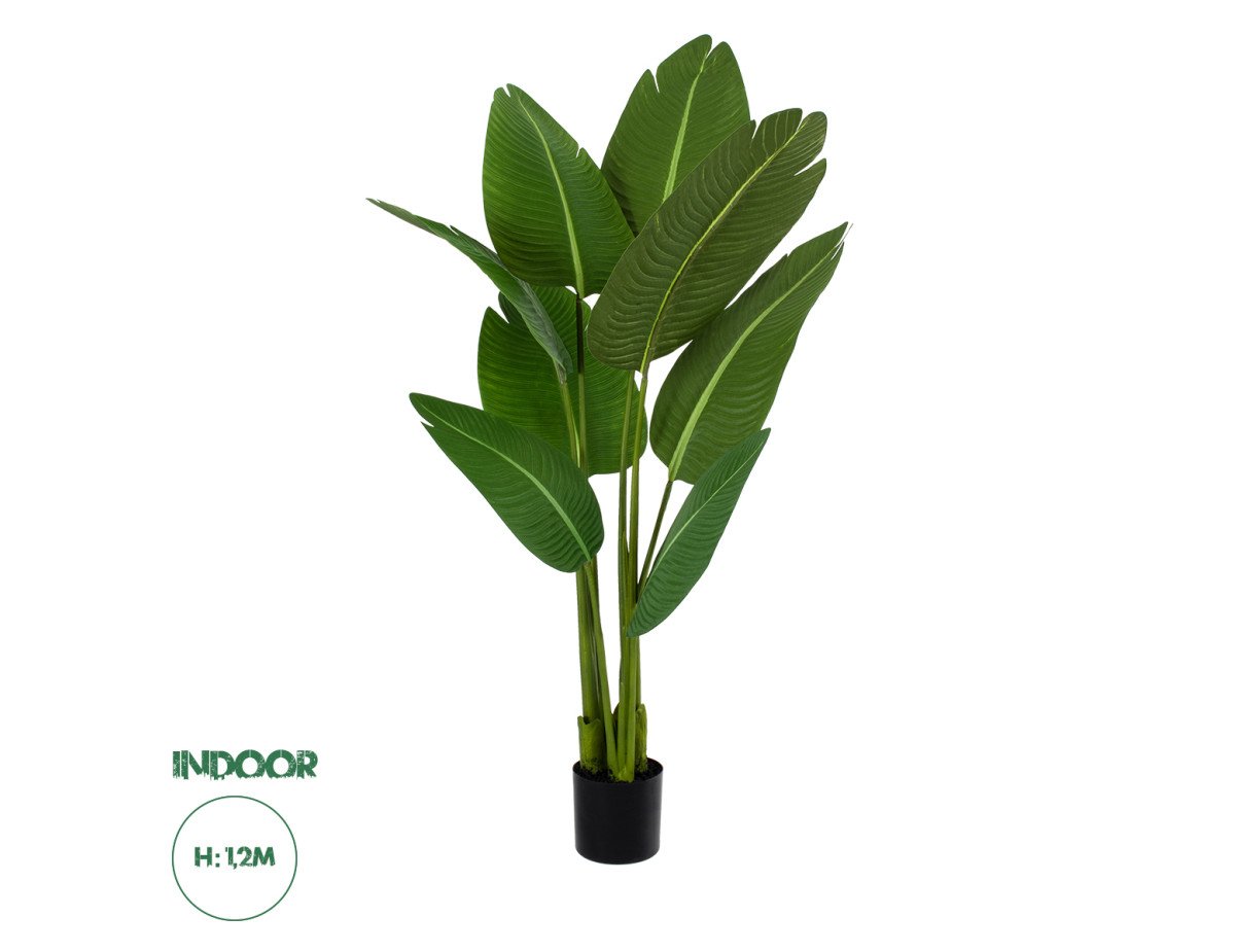 GloboStar® Artificial Garden GREEN STRELITZIA 20369 Τεχνητό Διακοσμητικό Φυτό Πράσινη Στερλίτσια Υ120cm