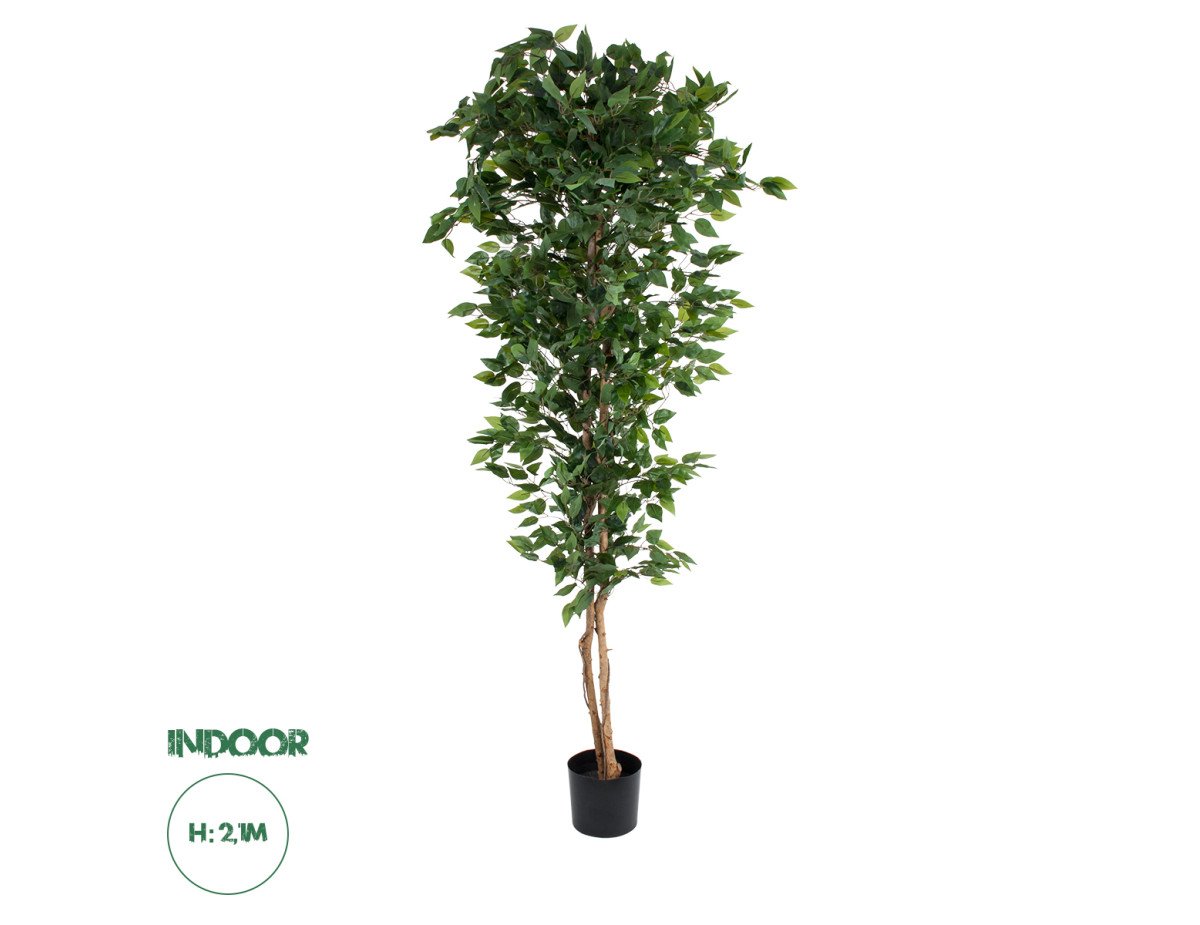 GloboStar® Artificial Garden FICUS BENJAMINA TREE 20417 Τεχνητό Διακοσμητικό Φυτό Φίκος Μπενζαμίνη Υ210cm