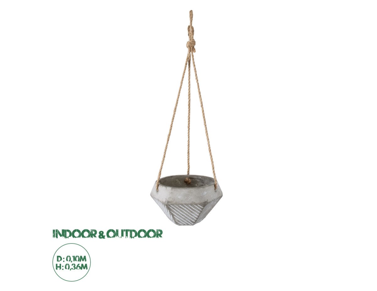 GloboStar® Artificial Garden SARAKINIKO 20490 Κρεμαστό Πήλινο Κεραμικό Κασπώ Γλάστρα - Flower Pot Γκρι Φ10cm x Υ36cm