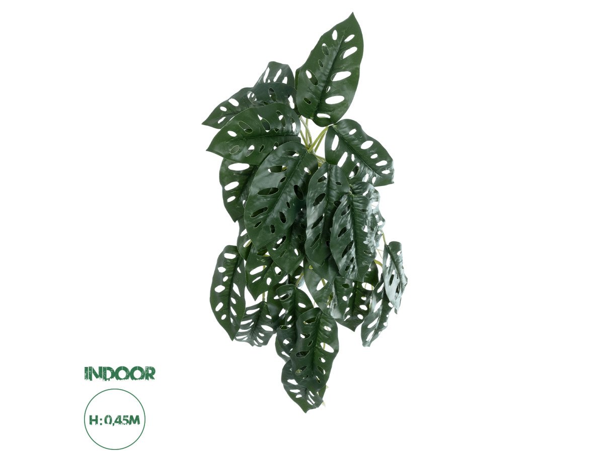 GloboStar® Artificial Garden MONSTERA HANGING PLANT 20608 - Τεχνητό Διακοσμητικό Κρεμαστό Φυτό Μονστέρα Υ45cm