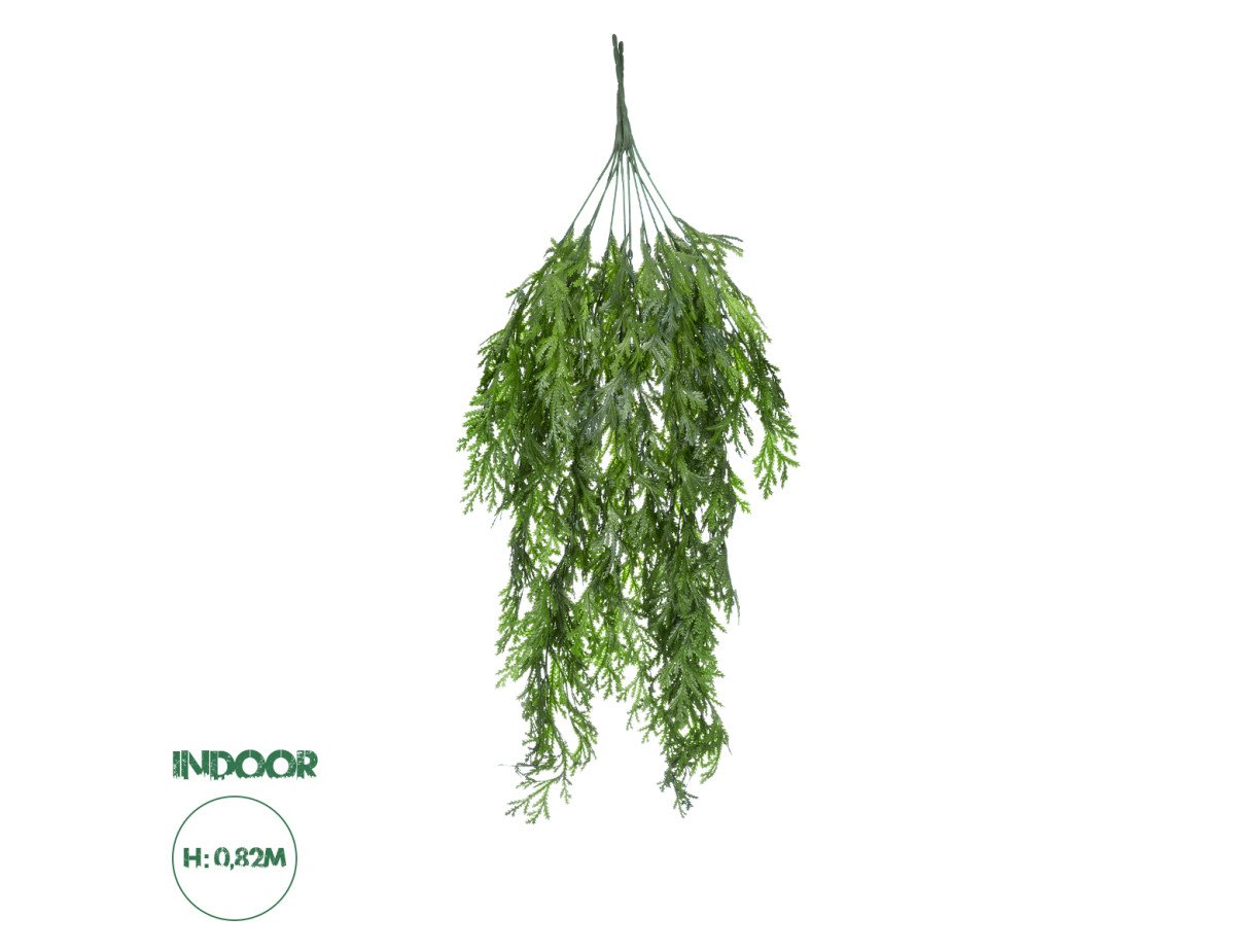 GloboStar® Artificial Garden THUJA HANGING BRANCH 20616 Τεχνητό Κρεμαστό Διακοσμητικό Κρεμαστό κλαδί Τούγιας  Y82cm Σετ 2 τεμαχίων