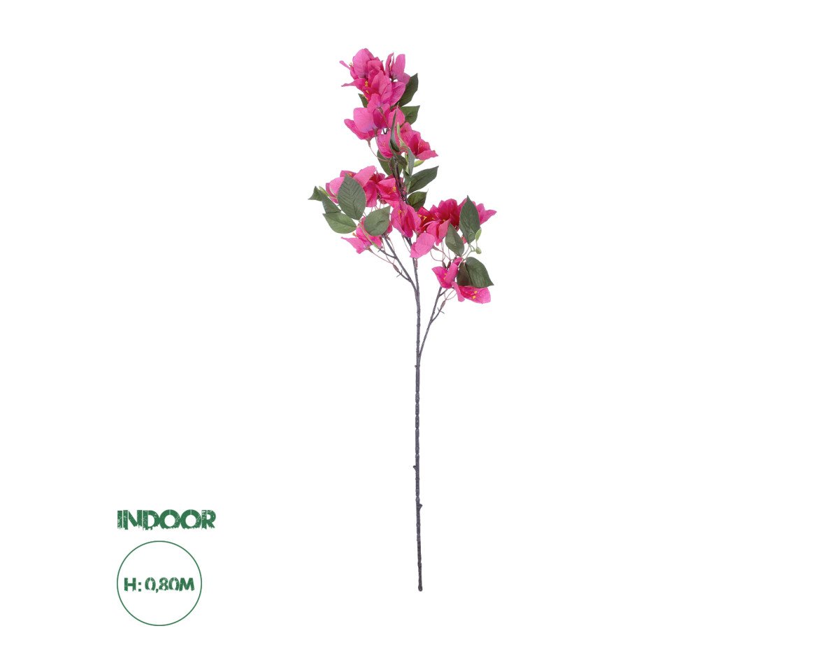 GloboStar® Artificial Garden BOUGAUVILLEA BRANCH 20643 Τεχνητό Διακοσμητικό Κλαδί Μπουκανβίλιας Φουξ Y80cm