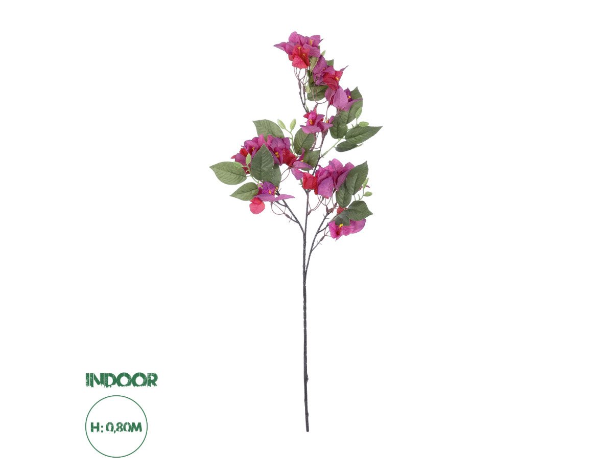 GloboStar® Artificial Garden BOUGAUVILLEA BRANCH 20644 Τεχνητό Διακοσμητικό Κλαδί Μπουκανβίλιας Φουξ Y80cm