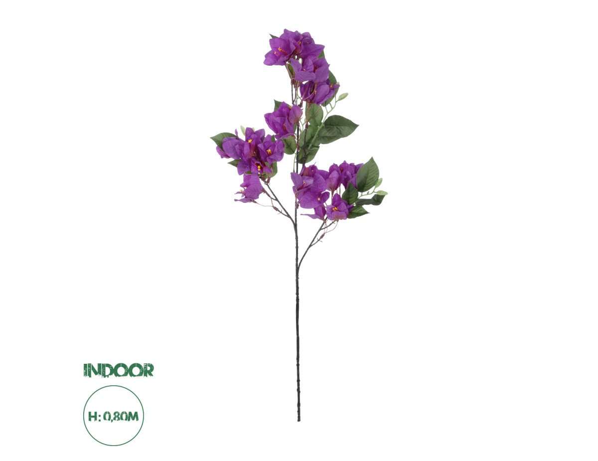 GloboStar® Artificial Garden BOUGAUVILLEA BRANCH 20646 Τεχνητό Διακοσμητικό Κλαδί Μπουκανβίλιας Μωβ Y80cm