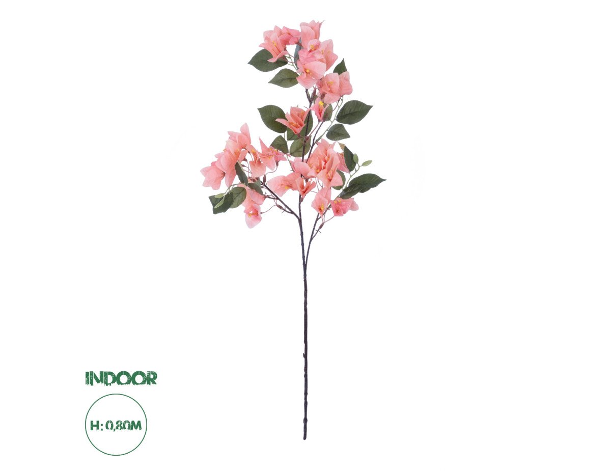 GloboStar® Artificial Garden BOUGAUVILLEA BRANCH 20647 Τεχνητό Διακοσμητικό Κλαδί Μπουκανβίλιας Ροζ - Πορτοκαλί Y80cm