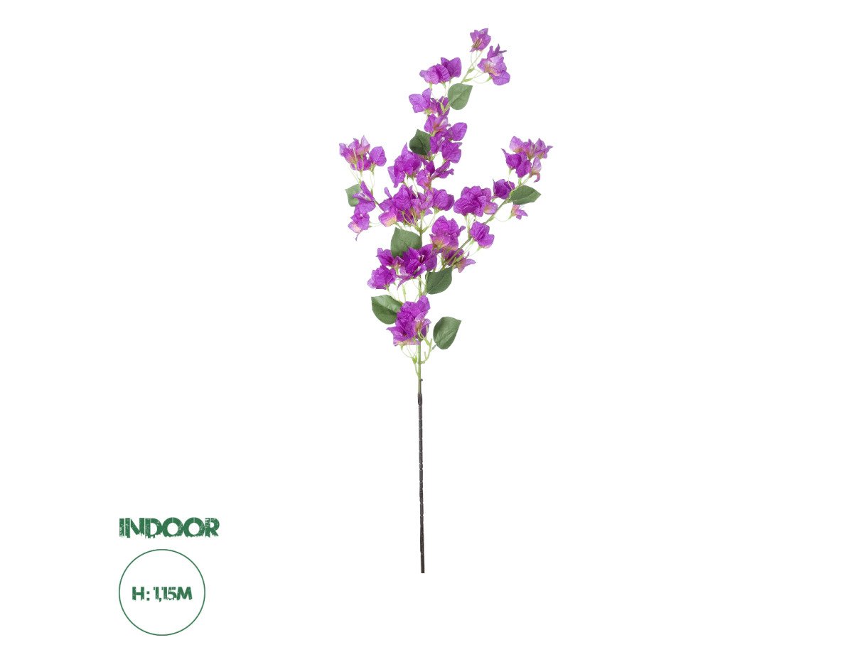 GloboStar® Artificial Garden BOUGAUVILLEA BRANCH 20650 Τεχνητό Διακοσμητικό Κλαδί Μπουκανβίλιας Μωβ Y115cm