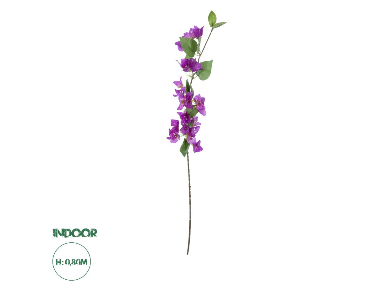 GloboStar® Artificial Garden BOUGAUVILLEA BRANCH 20654 Τεχνητό Διακοσμητικό Κλαδί Μπουκανβίλιας Μωβ Y80cm