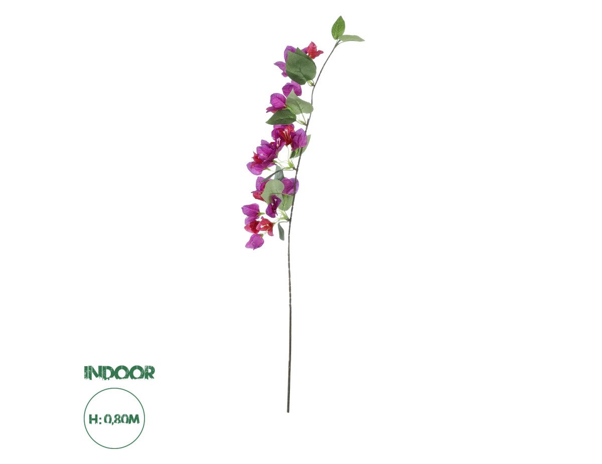 GloboStar® Artificial Garden BOUGAUVILLEA BRANCH 20656 Τεχνητό Διακοσμητικό Κλαδί Μπουκανβίλιας Φουξ Y80cm