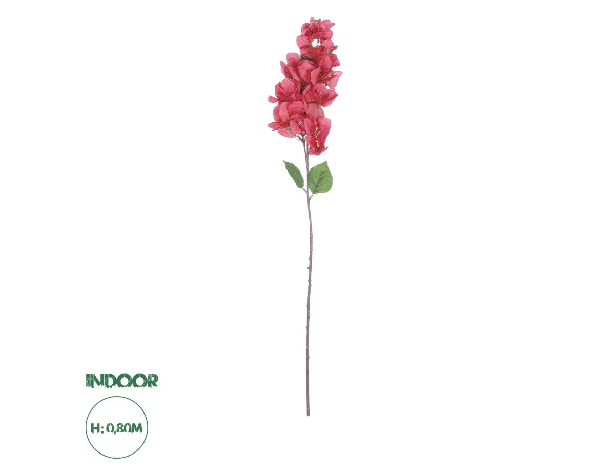 GloboStar® Artificial Garden BOUGAUVILLEA BRANCH 20658 Τεχνητό Διακοσμητικό Κλαδί Μπουκανβίλιας Φουξ Y80cm